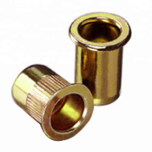 M14 M18 Flat Head Brass Knurled Body Rivet Nut